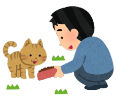 エサやりをしている様子