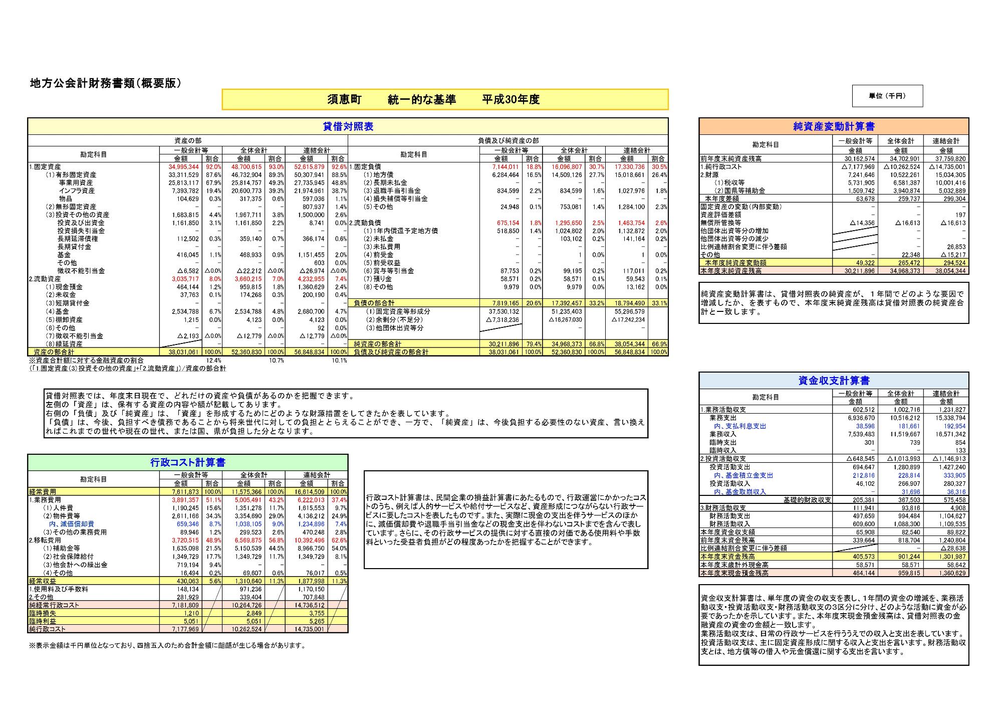 平成30年度財務書類(概要版)