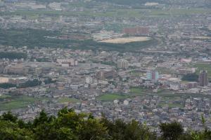 岳城から見た須恵町の眺望の写真
