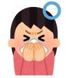 くしゃみ時に口や鼻をティッシュで押さえる感染対策OKの例のイラスト